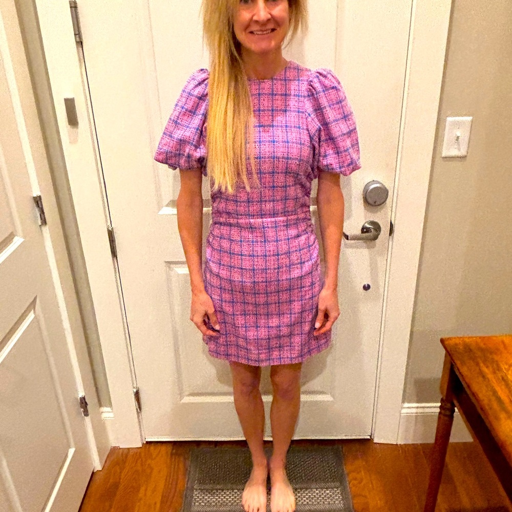 Ganni Pink Plaid Women's Dress